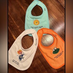Luvable Friends Terry Bibs Custom Embroidered with Animals and Jokes- 5 bibs
